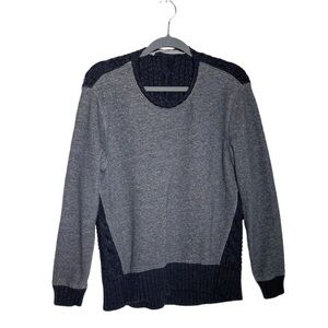 Athleta Madera Chunky Cable Knit Merino Wool Pullover Sweatshirt Gray Women's M